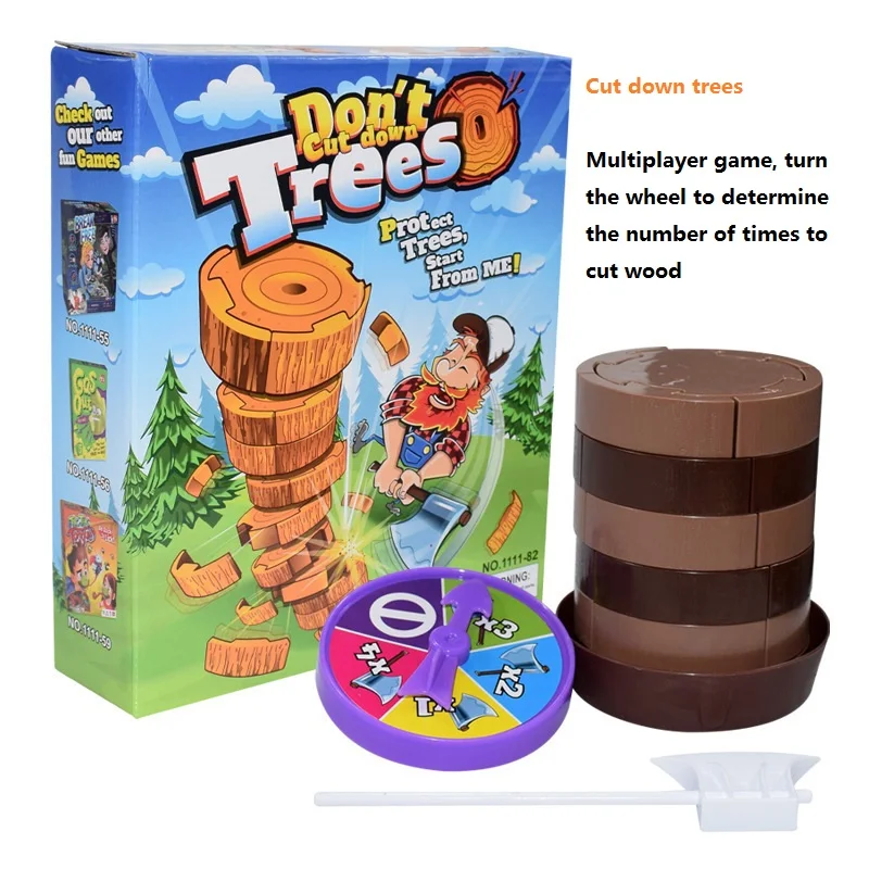 

Competitive bark chopping game table pomelo lumberjack parent-child interactive math calculation two-player game tree toy