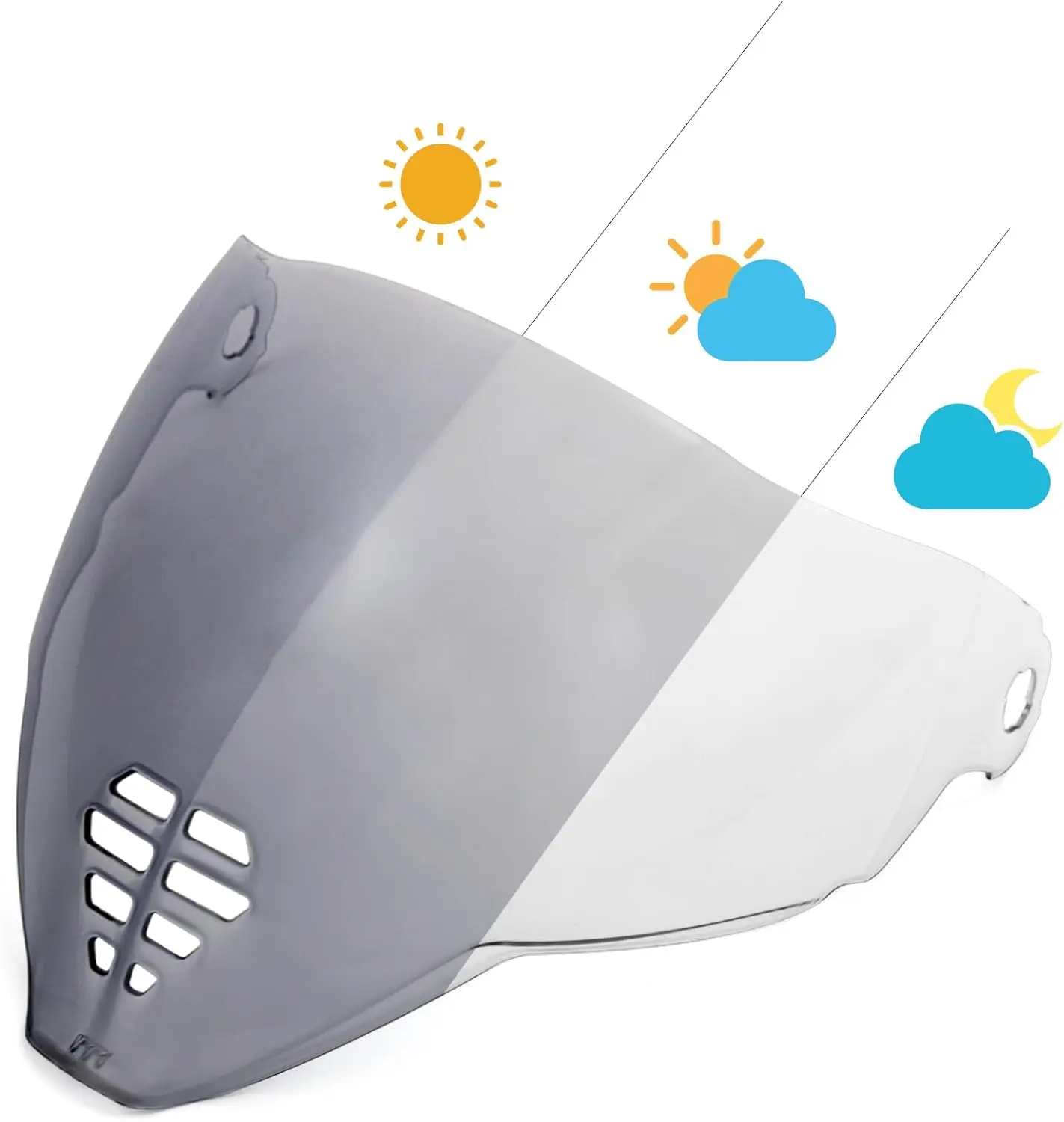 

Photochromic Motorcycle Helmet Visor Replacement for Icon Airflite IC-06, Adjustable Face Shield Accessories