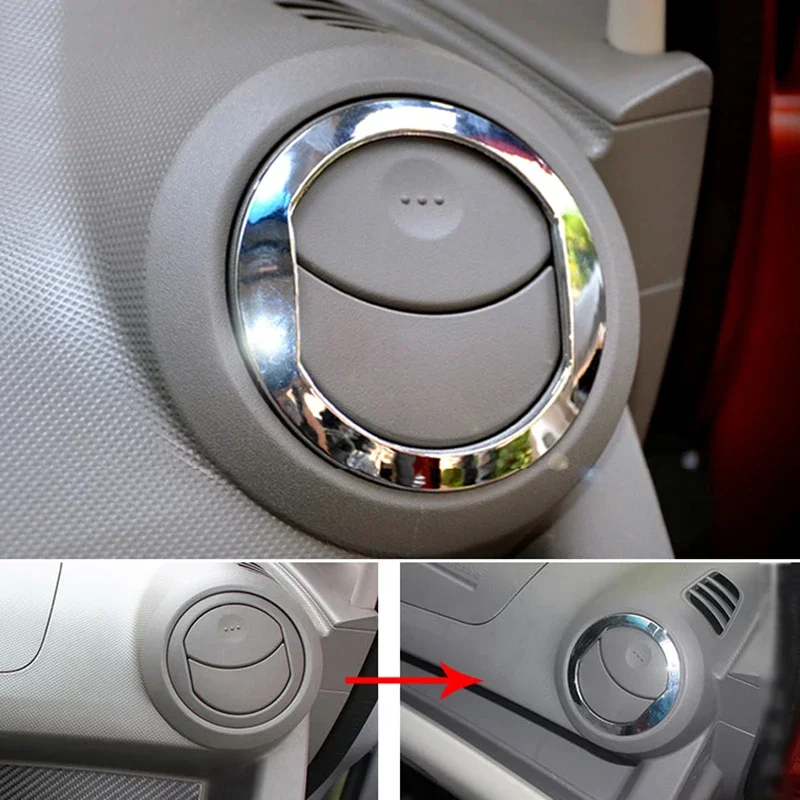 9pcs/set for Chevrolet Sail 2010-2014 Air Outlet Decorative Ring Cover Inside Door Handle Trim Bright Circle Spark AVEO