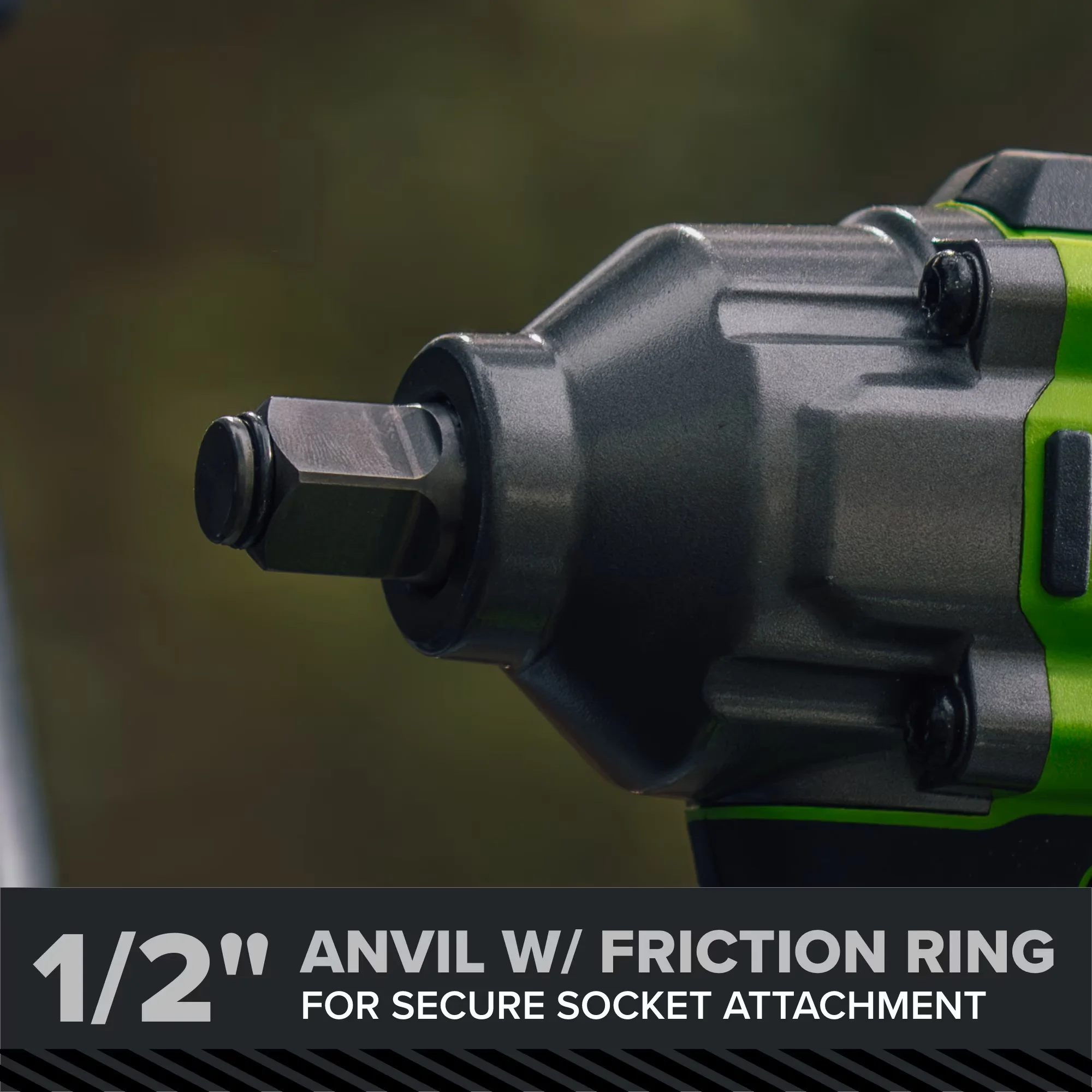 Greenworks 24V 550Nm Impact Wrench Brushless Cordless 3-Speed 2400 RPM LED Light Variable Speed Trigger Tool Only