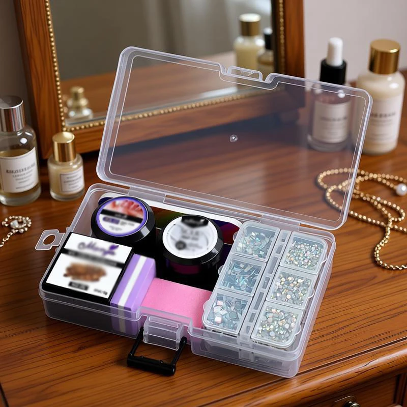 1Pc Transparent Lockable Storage Box Small Object Storage Container Fishing Gear Accessories Box Cosmetic Crafts Jewelry Plastic