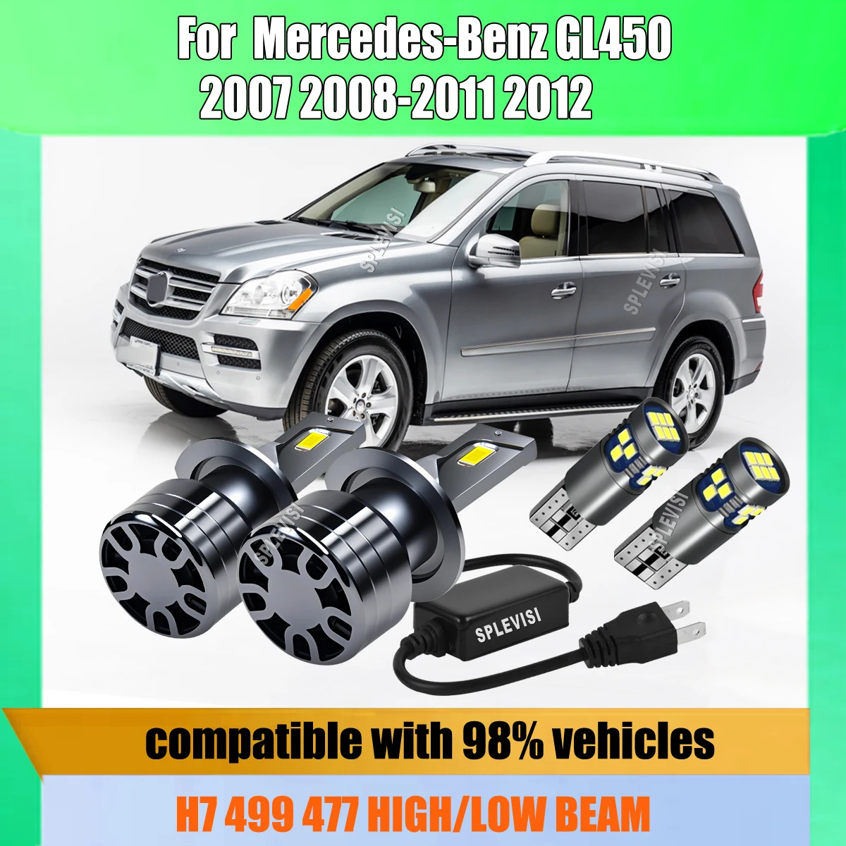 

Car H7 180W LED Headlight Bulbs Super White Lamp Light 12V Bulb Headlamp For Mercedes-Benz GL450 2007 2008 2009 2010 2011 2012