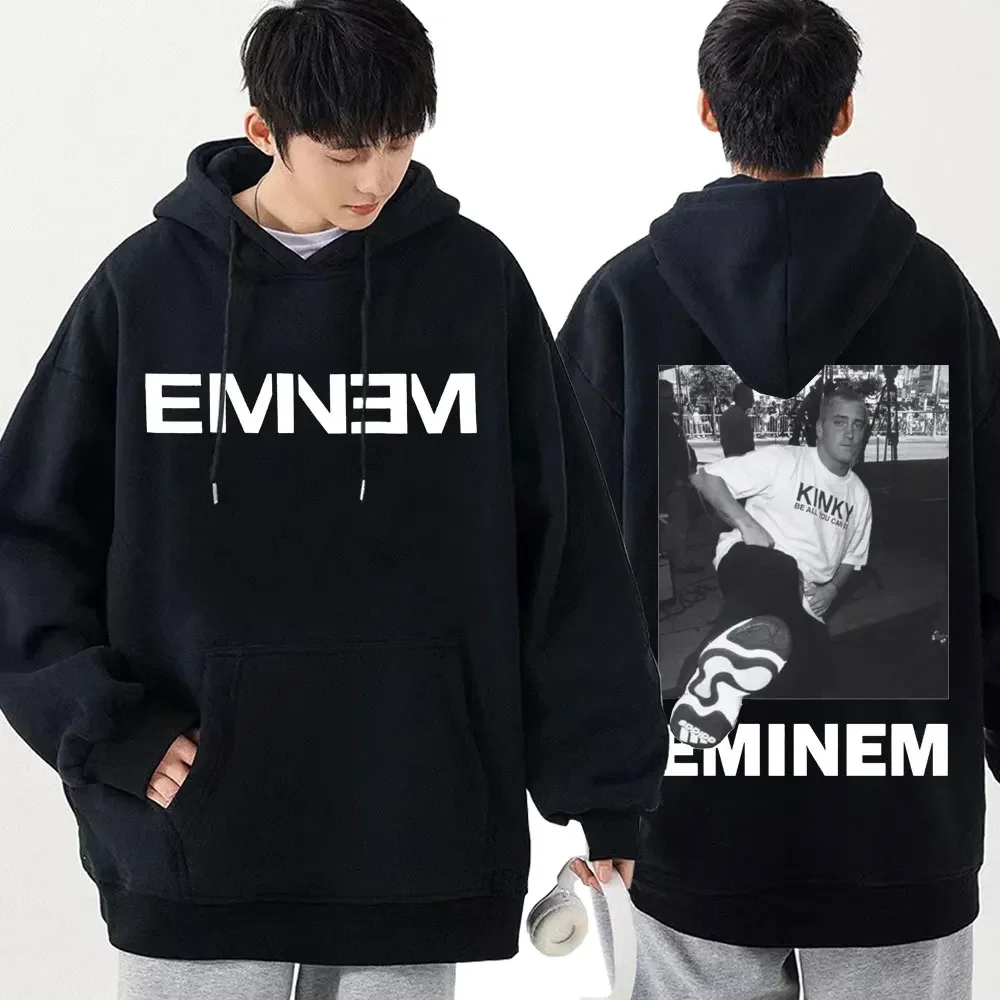 Signature Eminem Unisex Sweatshirt Hip Hop Slim Shady Fan Gift Rap God Tour Graphic Hoodies Men Women's Fashion Oversized Hoodie