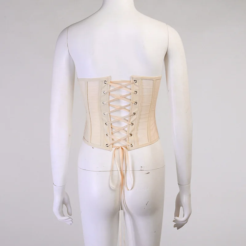 Женский сексуальный сетчатый корсет для поддержки живота, короткий верх, одежда внутри и снаружи, колготки на груди, корсет