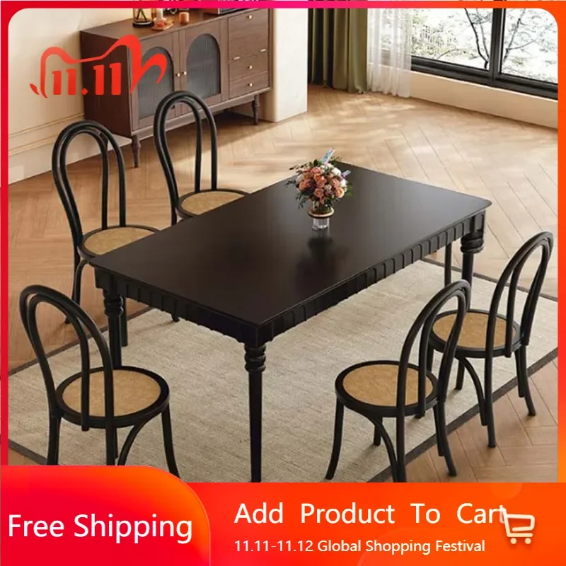 

Центральный кухонный обеденный стол, прямоугольный деревянный дизайн, итальянский стол, ресторан, черный салон Tavoli Da Pranzo, мебель для отеля