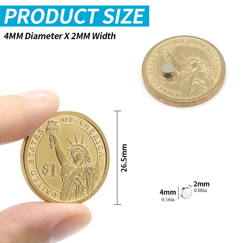 4x2/8x2/10x2 Round Permanent Magnets, Multipurpose Circular Magnetic Pieces for Fridge Decoration, Lab Research,Lab Research