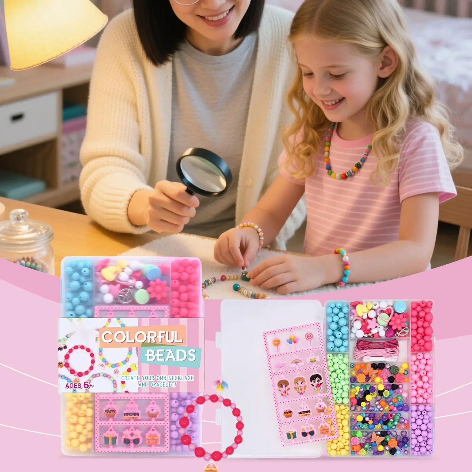 Pulseira contas fazendo amizade pulseira contas artesanato criativo projeto suprimentos conjunto de brinquedos para filha crianças da criança meninos