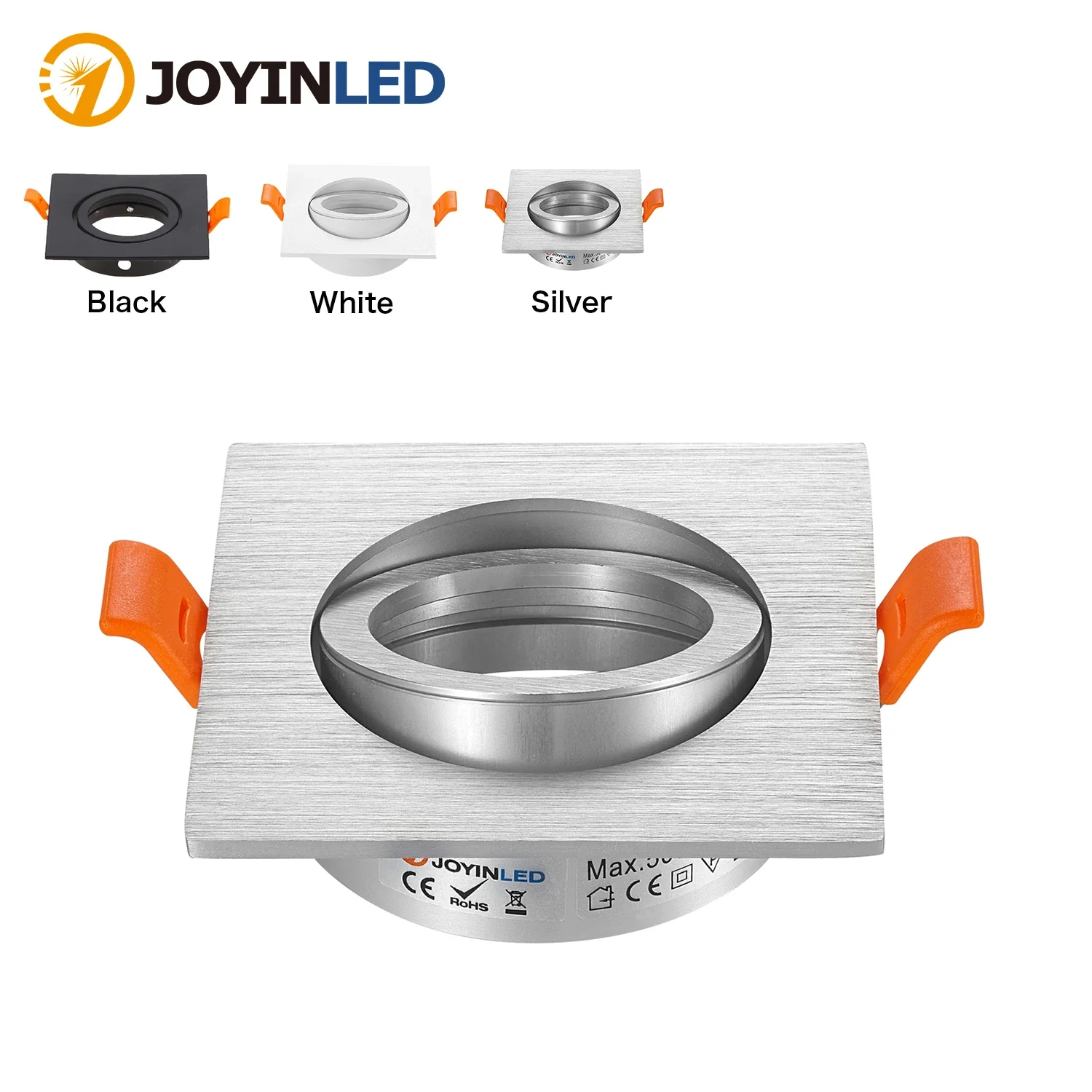 2PCS 5W Spot Light Frame Cut-Out 65mm Adjustable Round Recessed LED Ceiling GU10 MR16 Lamp Holder 360 Degree Rotation