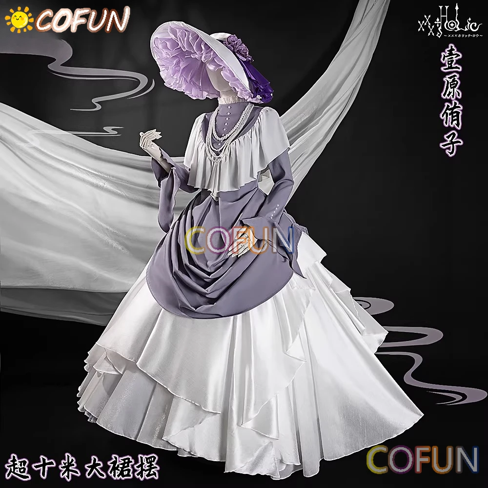 

COFUN Anime XxxHOLiC Ichihara Yuko Cosplay Costume Hat Dress Necklace Dress Set Halloween Party Women Elegant Full Set Uniform S