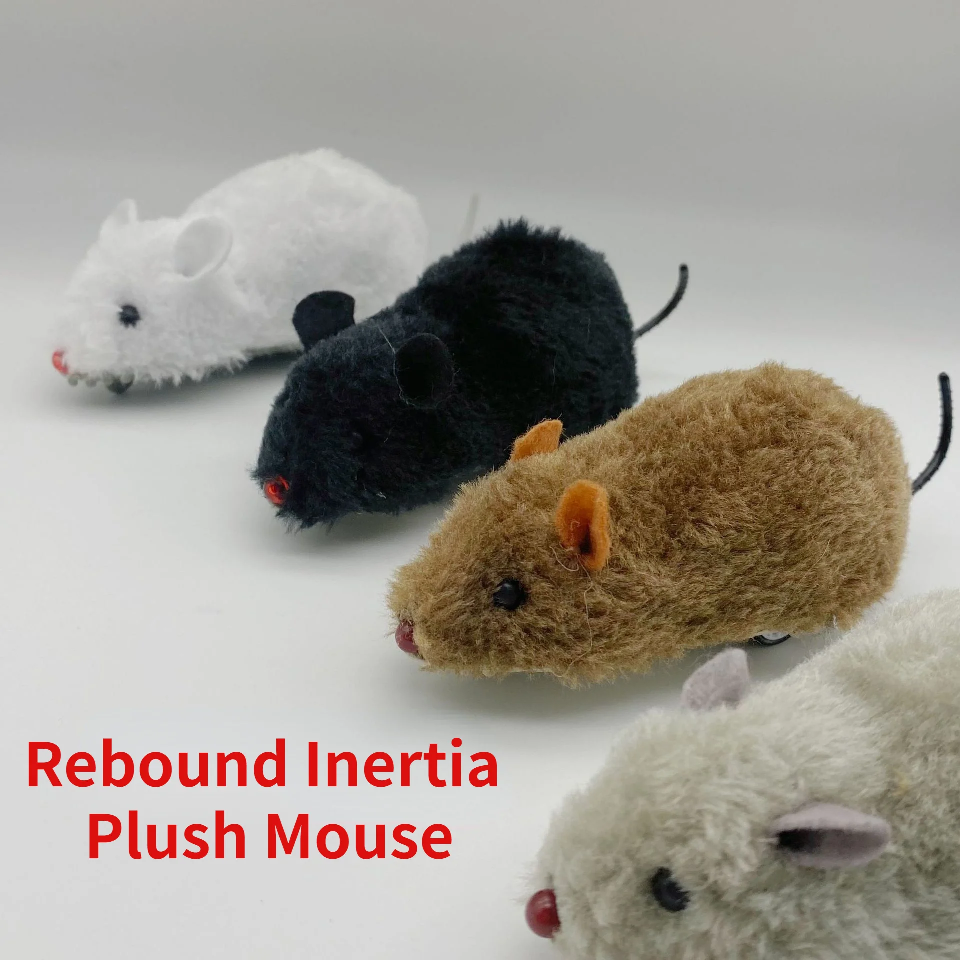 Interactive on-chain plush mouse cat toy with vibrating tail - suitable for all breeds, no batteries required