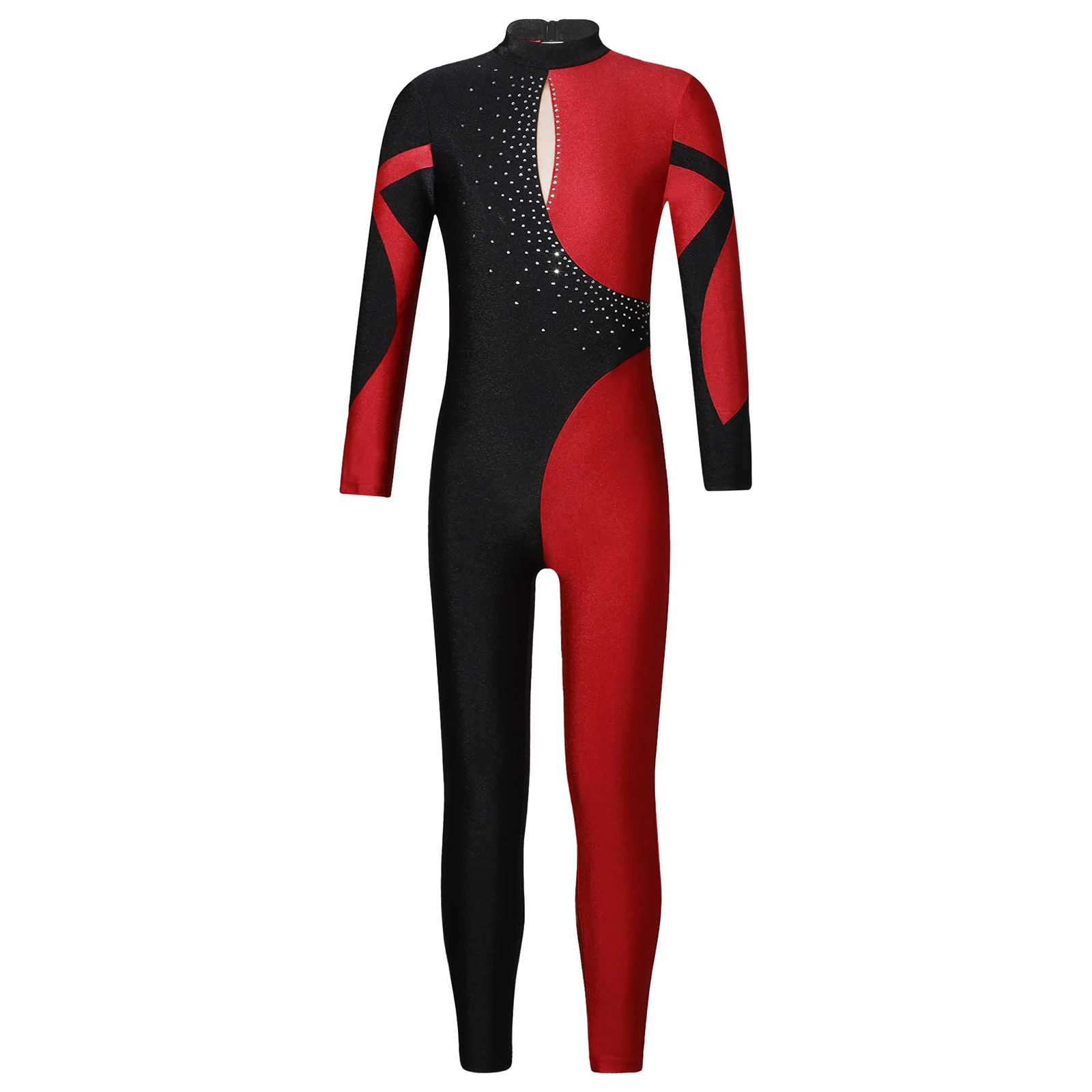 Macacão de ginástica menina, manga comprida, collant de balé, ioga infantil, bodysuit patinador, dancewear, macacão de corpo inteiro