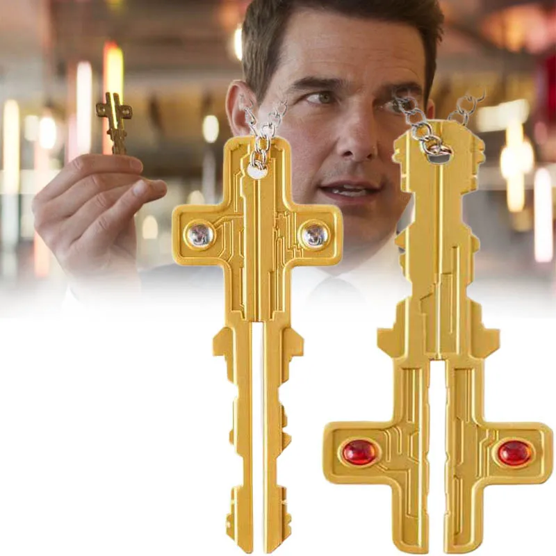 Movie Mission Impossible 7 Tom Cruise Cosplay Necklace Adult Unisex 2025 New AI Key Pendant Choker Chain Accessories Gift Prop
