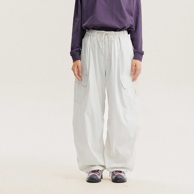 

Men Loose Casual Quick Dry Techwear Wide Leg Cargo Pant Track Trouser Jogger Sweatpant Outdoor Waterproof Functional Pants