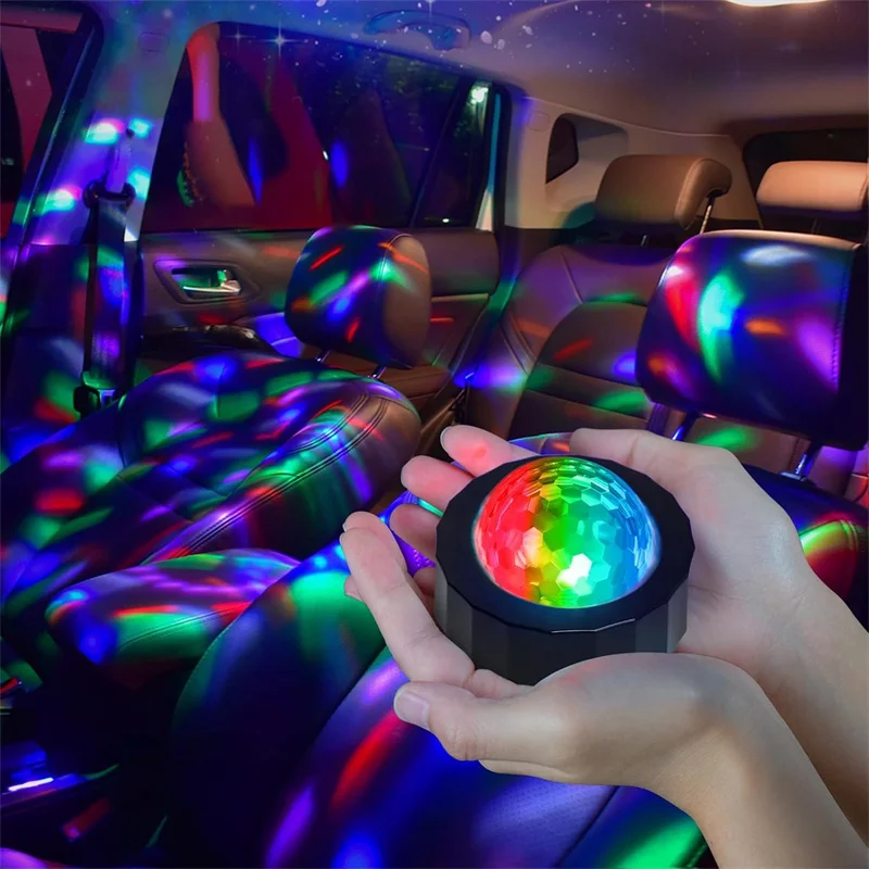 

Car Disco Ball Rechargeable Battery Mini Disco Ball for Car Music Sound Activated Multicolor Car Disco Lights Inside Your Car