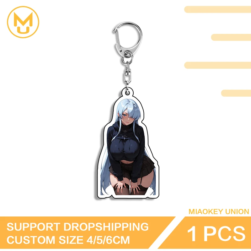 Esdeath Cartoon Girl Car Keychain Open Door Acrylic Stand Decorative Line Of Photo Wall Key Slot Versatile Fashionable Props