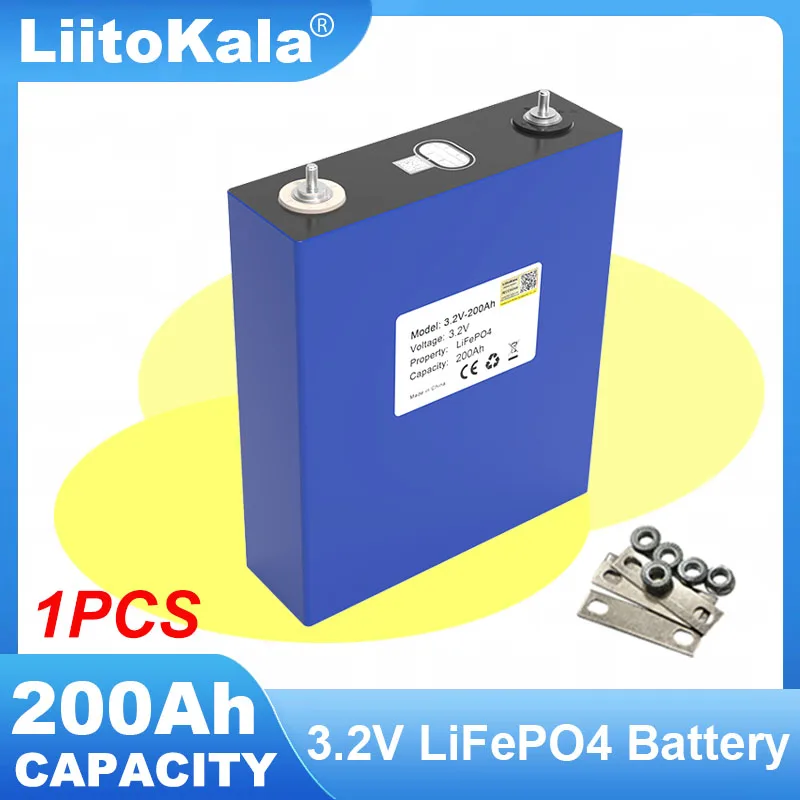 1pcs LiitoKala 3.2V 200Ah LiFePO4 Battery Lithium iron phosphate batteries For Inverter Campers Golf Cart Off-Road Solar Wind