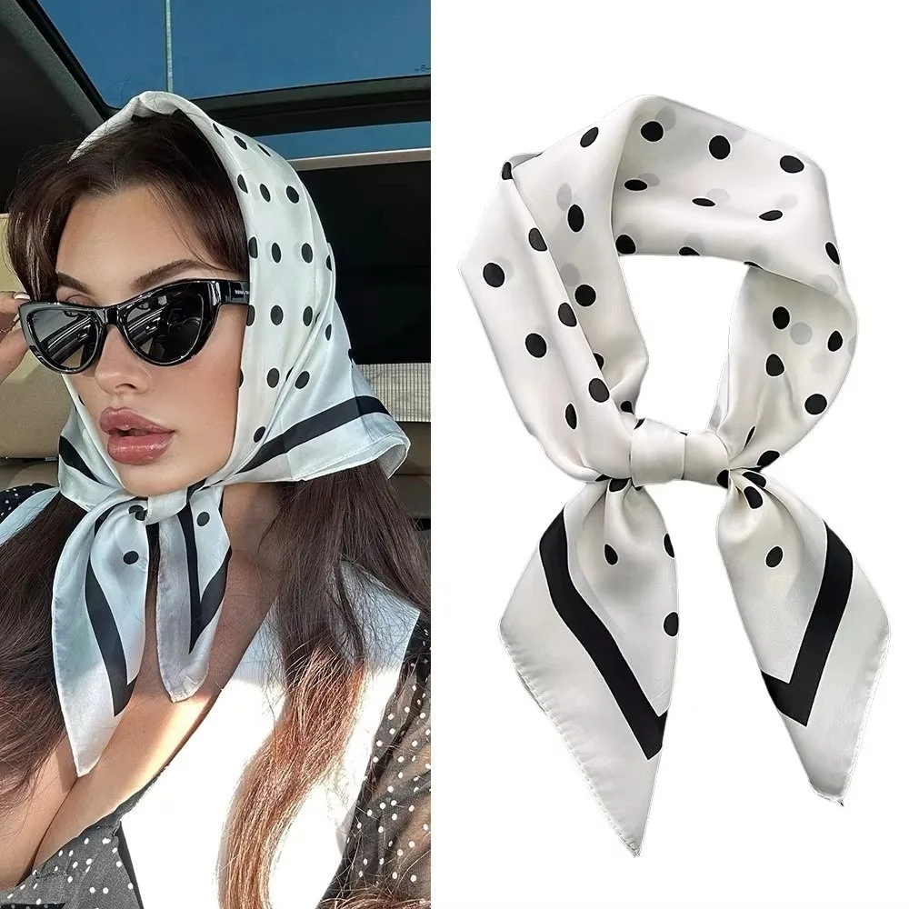Luxury 70x70cm Square Scarf Satin Thin Headscarf Simulated Silk Soft Hairband for Women