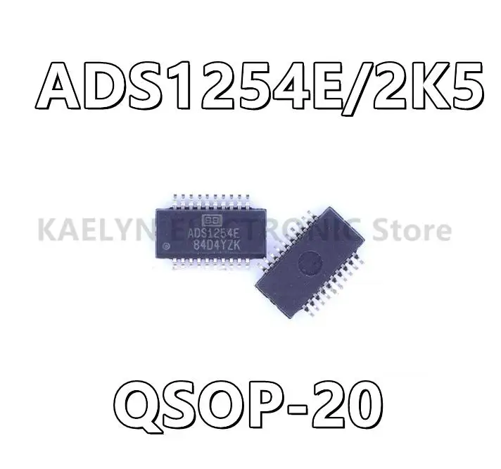 5Pcs/lot  ADS1254E/2K5 ADS1254 24 Bit Analog to Digital Converter 4 Input 1 Sigma-Delta 20-SSOP