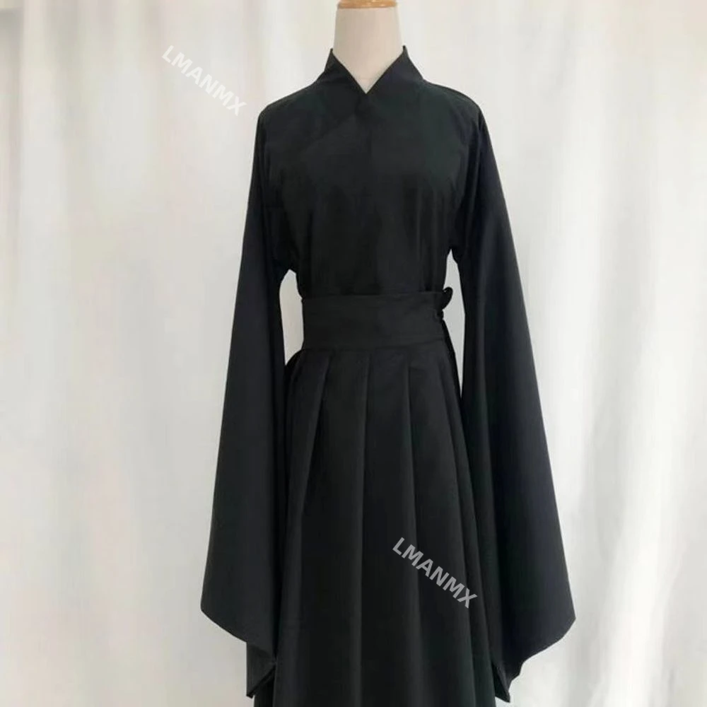 Chinese Traditional Outfit Inner Wears For Ladies Women Men WhiteBlack Tops Skirt Daily Base Suit Big Sleeve Bottoming Underwear