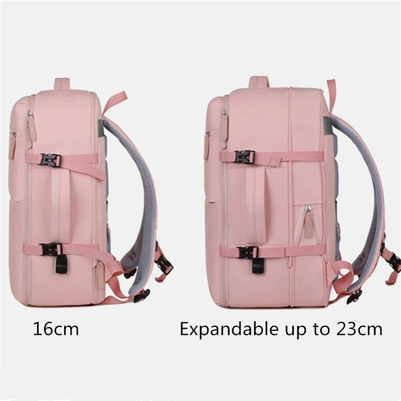 Nesitu Expandable Waterproof A4 14 15.6 16 inch Laptop Men Women Backpack Travel Bag Black Grey Green Pink White M3609