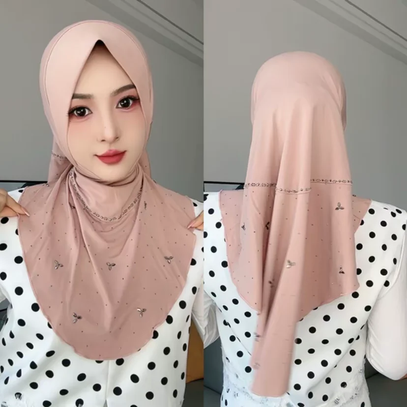 Copricapo musulmano ad alta elasticità Sciarpe grandi istantanee Hijab