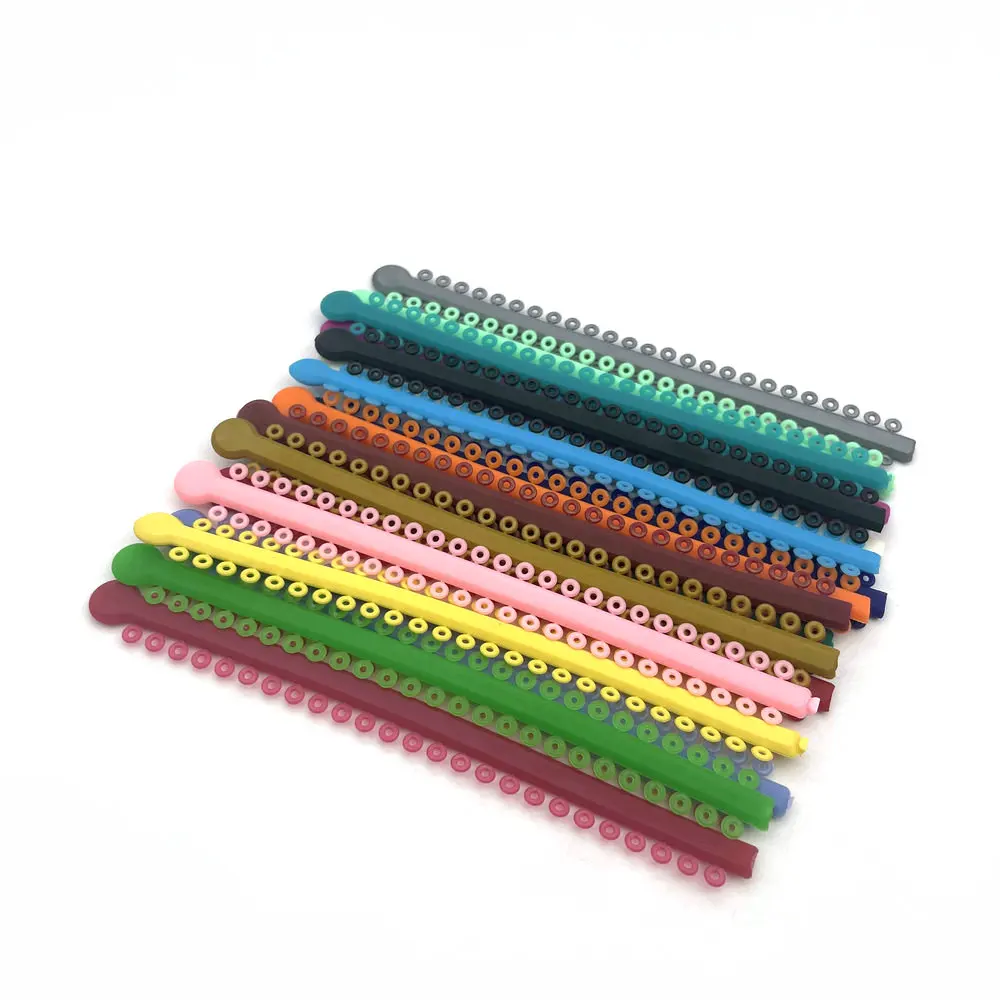 1000PCS/20Sticks Dental Orthodontic Elastic Ligature Ties Bands for Brackets Braces Dental Ligature Tie Supplier