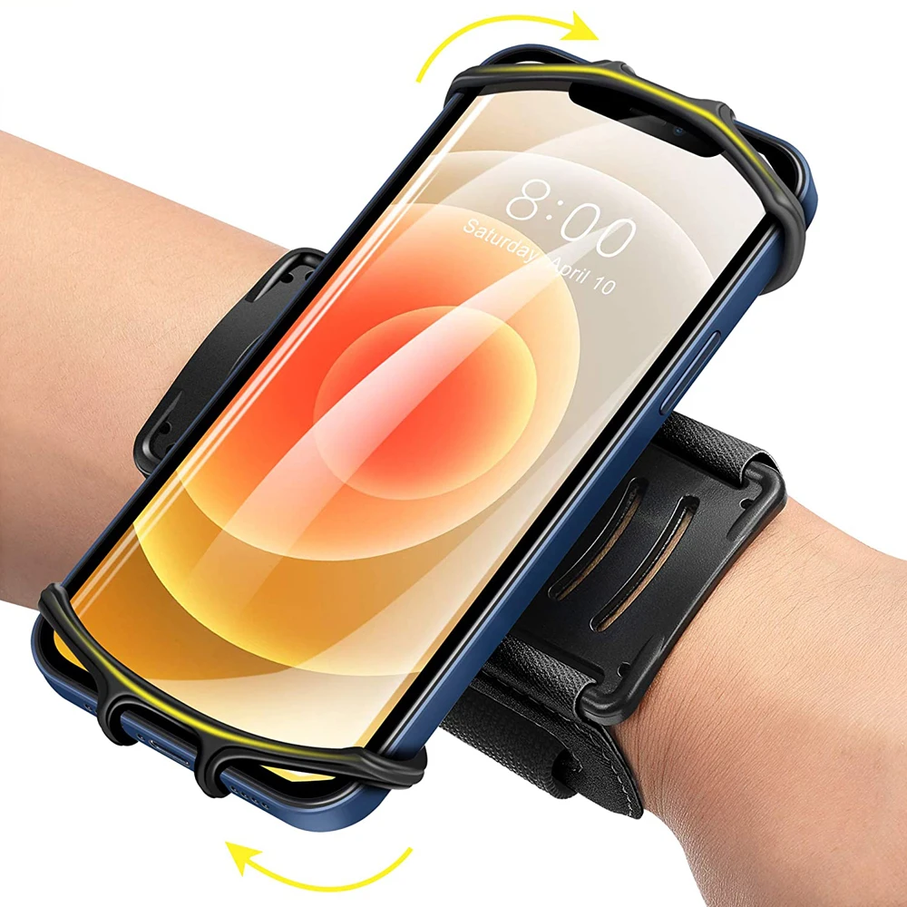 New Wristband Phone Holder 360°Rotatable Universal Sports Wristband for Smartphone Running Armband for Hiking Biking Walking