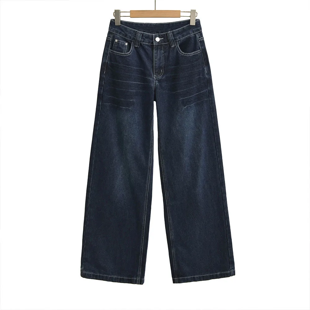 

European and American 1025 spring and autumn new styles handsome, stylish, versatile, slimming, loose wide-leg jeans