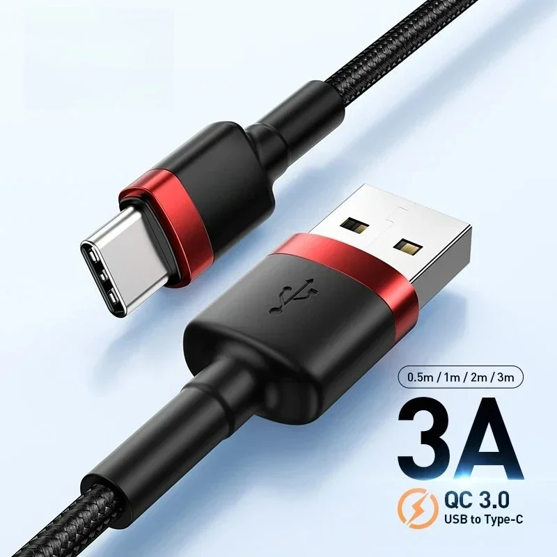 Baseus 60W 3A USB Type C Cable For Huawei Honor Xiaomi Samsung Super Charge Fast Charging USB C Charger Data Cable Wire Cord