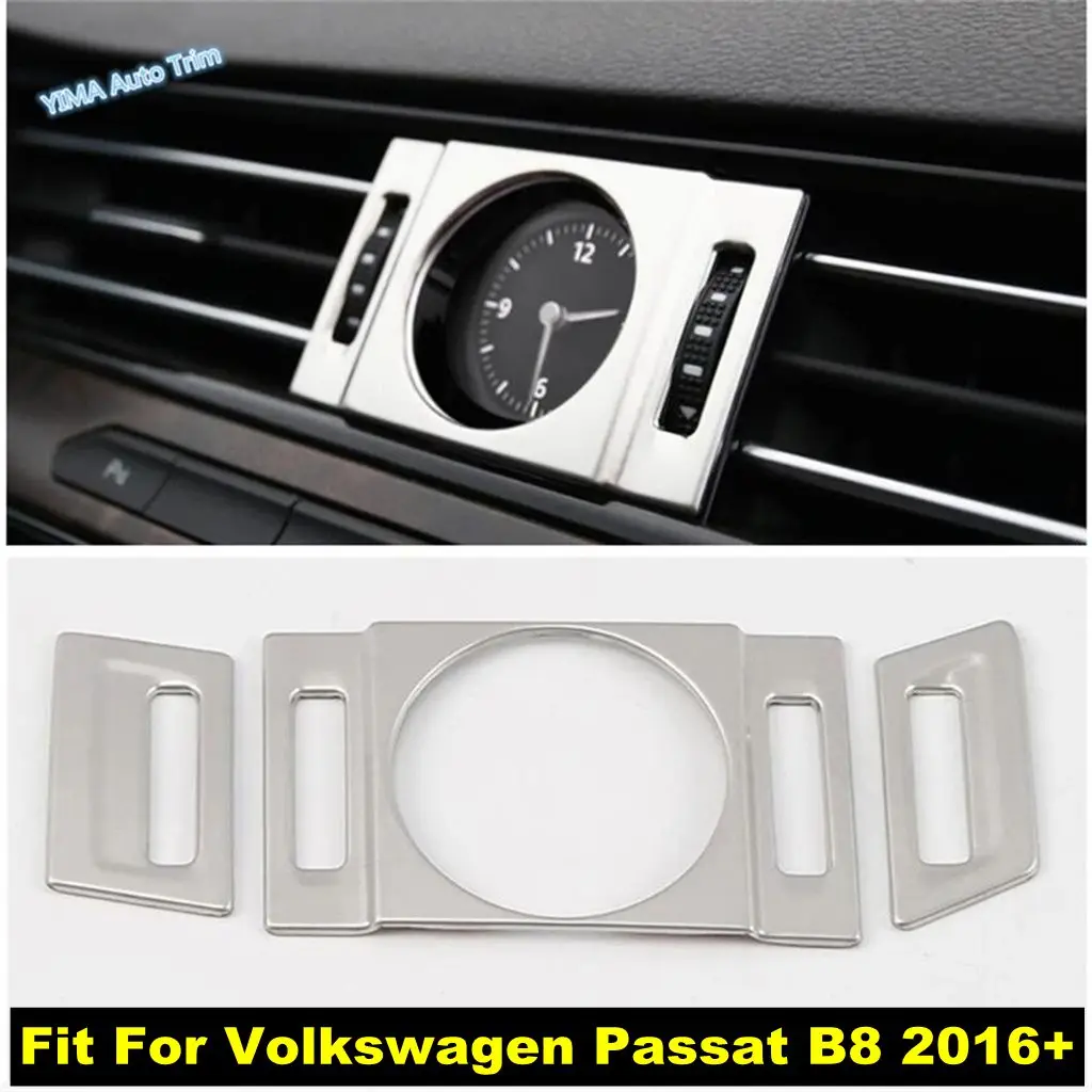 

For Volkswagen Passat B8 2016 - 2019 Car Dashboard Air Conditioning AC Vent Outlet / Center Clock Decor Accessories Cover Trim