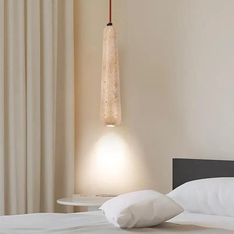 

Nordic Wabi Sabi Style Yellow Cave Stone Chandelier Retro Creative Lamps for Living Room Bedroom Bedside Bar Hanging Home Decor
