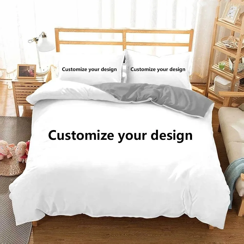 Juego de cama personalizado 3D, funda nórdica de Color con texto y foto personalizada con funda de almohada, tamaño doble, Queen, King, POD, envío directo