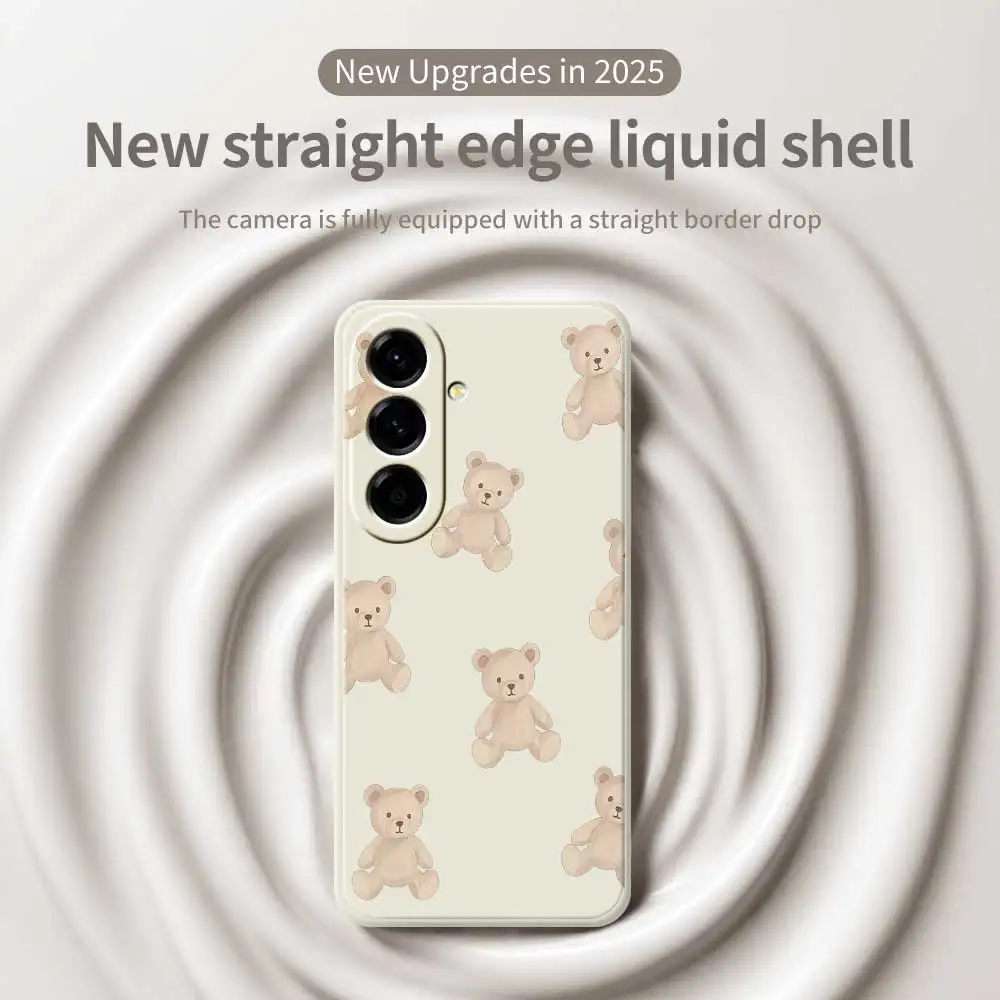Funda de teléfono con patrón de oso para Samsung Galaxy S25 S24 S23 S22 S21 S20 Ultra Plus S10Plus S24FE S23FE S22FE S21FE S20FE