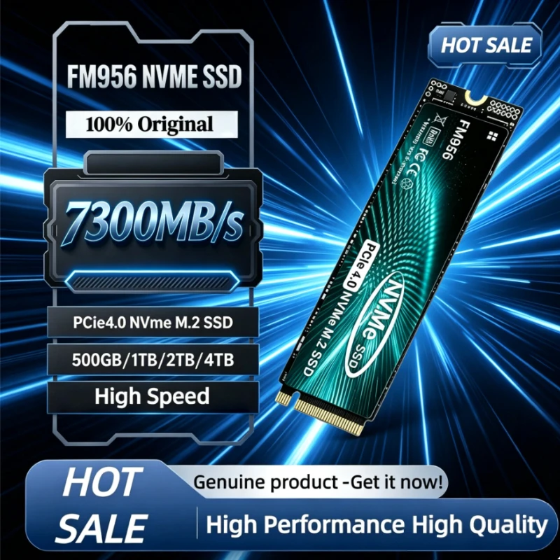 New FM956 SSD M.2 NVMe Internal Solid State Drive High Speed 7300MB/s PCIe 4.0 Gaming Drive Works for PS 5 Laptop PC Hard Disk