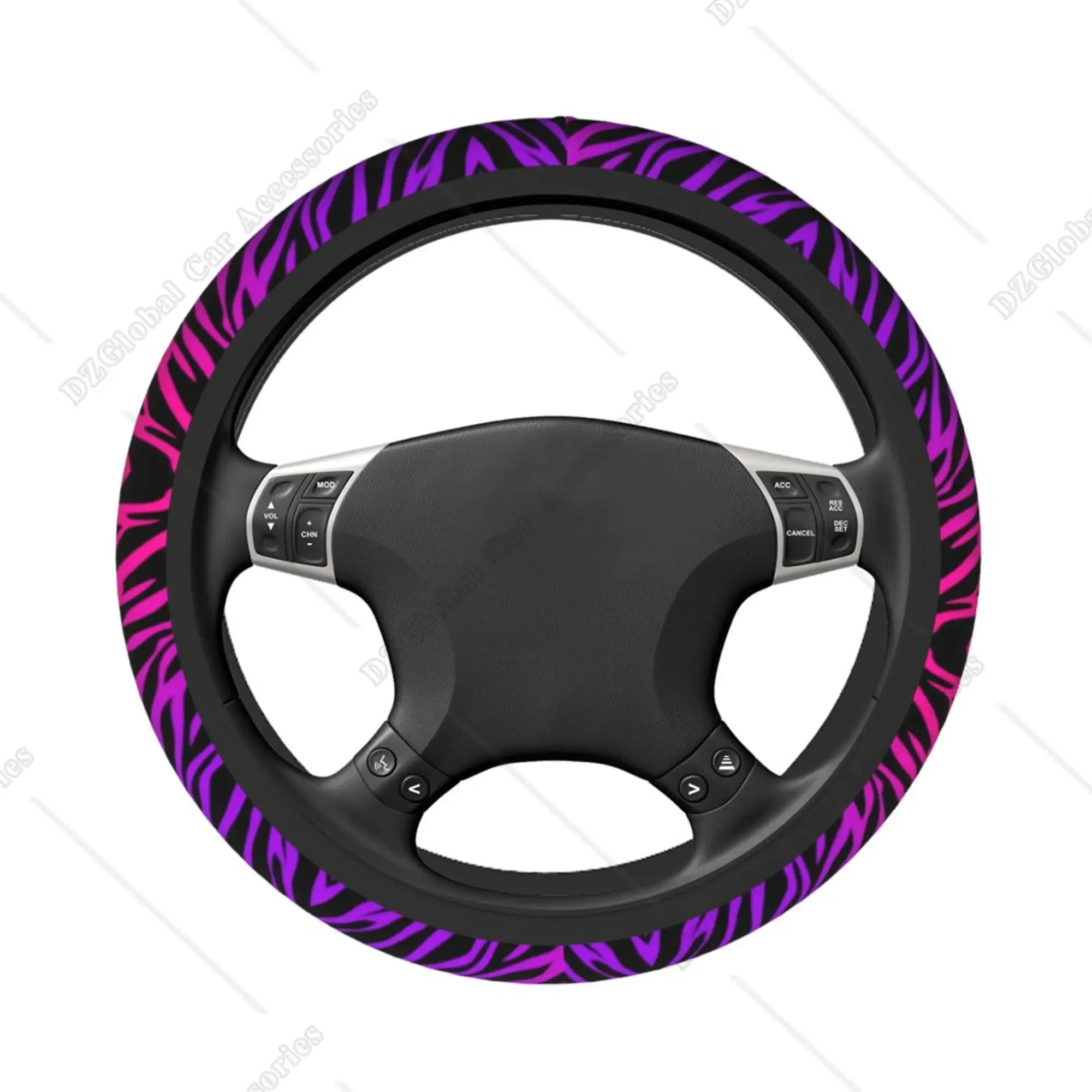 Coprivolante a righe zebrate accessori per auto carini per donna uomo universale 15 pollici traspirante antiscivolo assorbimento