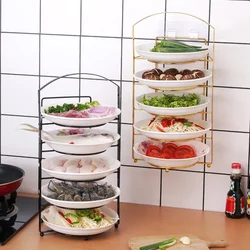 Kitchen No-Punch Portable Prep Rack Storage Rack Side Dish Rack Metal Tray Shelf Top Product Household Storage Free shipping