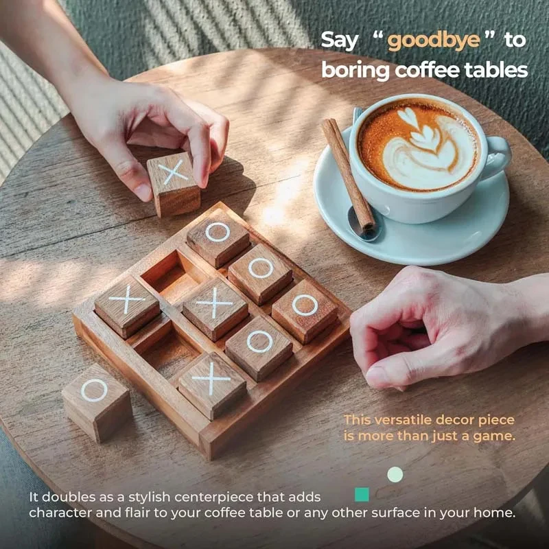 Training Concentration Logical Thinking  Wooden Chessboard Game Box XO Chess Parent-child Interactive Tabletop Game Kids Gifts