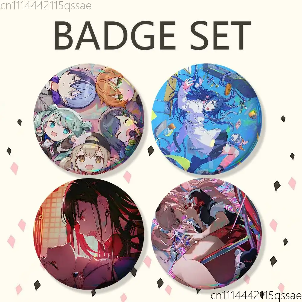 P-project Game sekai PJSK 25mm 75mm 44mm 58mm 32m Brooches Badges Pins for Accessories