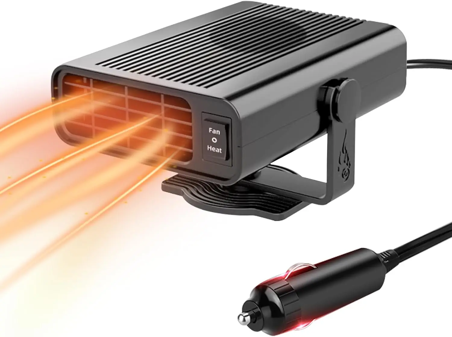 

Автомобильный обогреватель 12 В, портативный обогреватель, вентилятор быстрого нагрева 200 Вт для лобового стекла, подключаемый автомобильный обогреватель (черный)