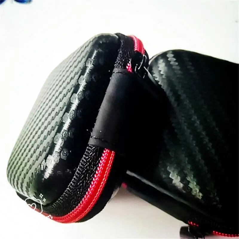 Portátil mini zíper saco de fone de ouvido quadrado duro assismico à prova de umidade saco de armazenamento caixa de fone de ouvido caso para sd