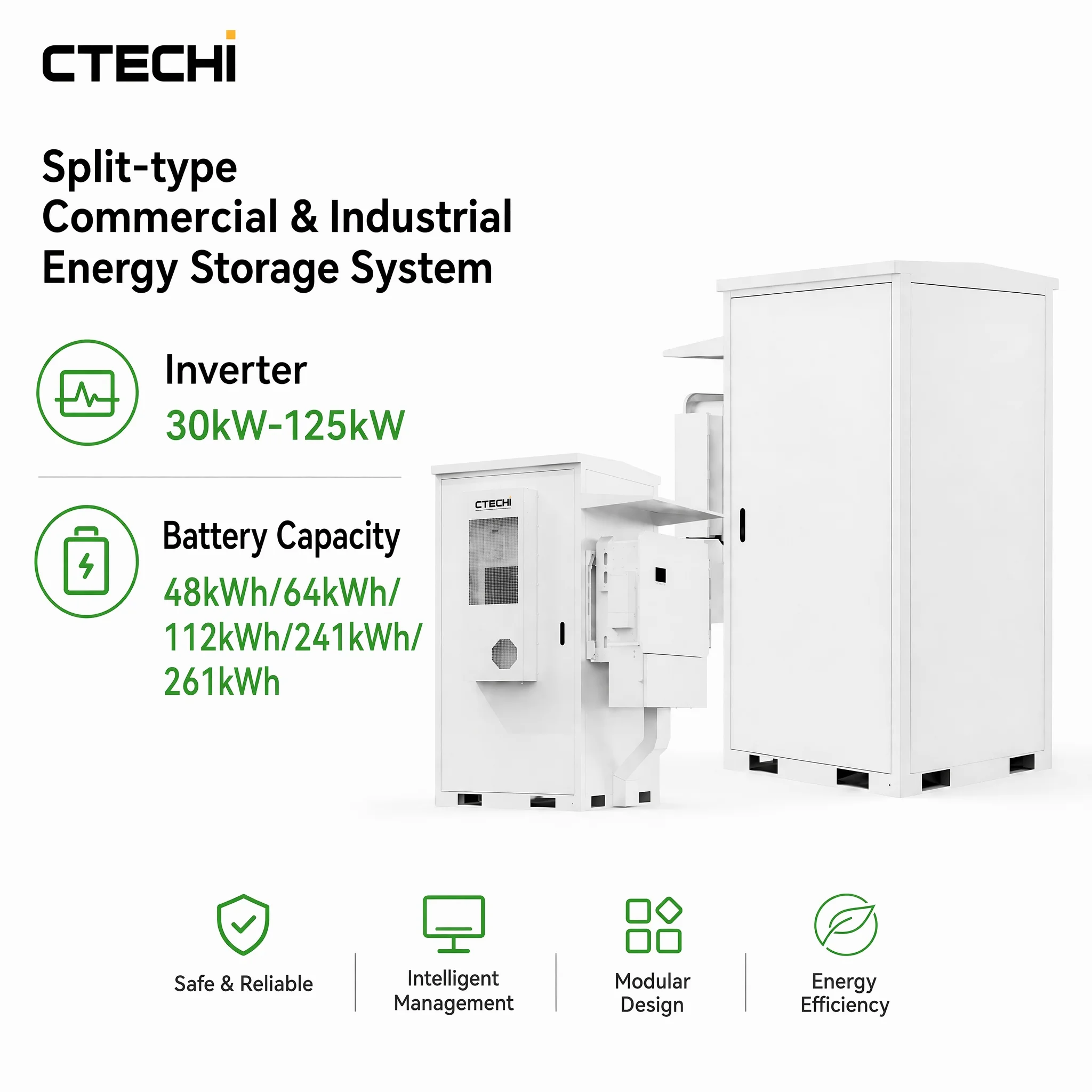 3 Phase 112 KWh 261kWh 241 Kwh All In One Ess Solar All In One Battery And Inverter 30kW 50kW 100kW 125kW Energy Storage Cabinet