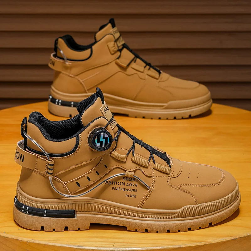 Envío gratuito. Zapatos para hombre, estilo casual, de caña alta, antideslizantes, impermeables, tipo botas de desierto, con cremallera, ideales para actividades al aire libre, senderismo y trabajo. Zapatillas deportivas para primavera y otoño.