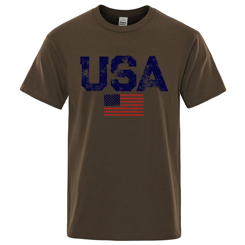 Vintage Usa Flag Street Print Male T Shirts High Quality New Tshirt Summer Casual Cotton Tops Hip Hop Breathable Tee Clothes