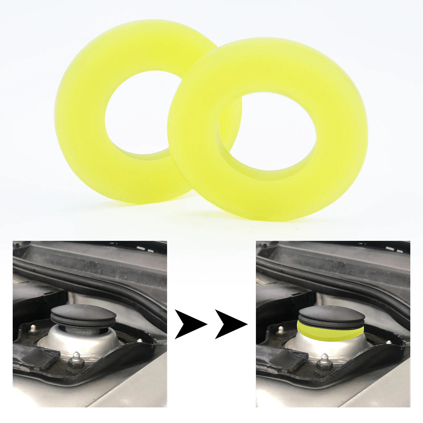 2Pcs Front Strut Top Mount Tower Suspension Shock Bearing Washer Hood Seal For Fiat Panda Mk1/2 141 1980-2003 Mk3 169 2003-2012