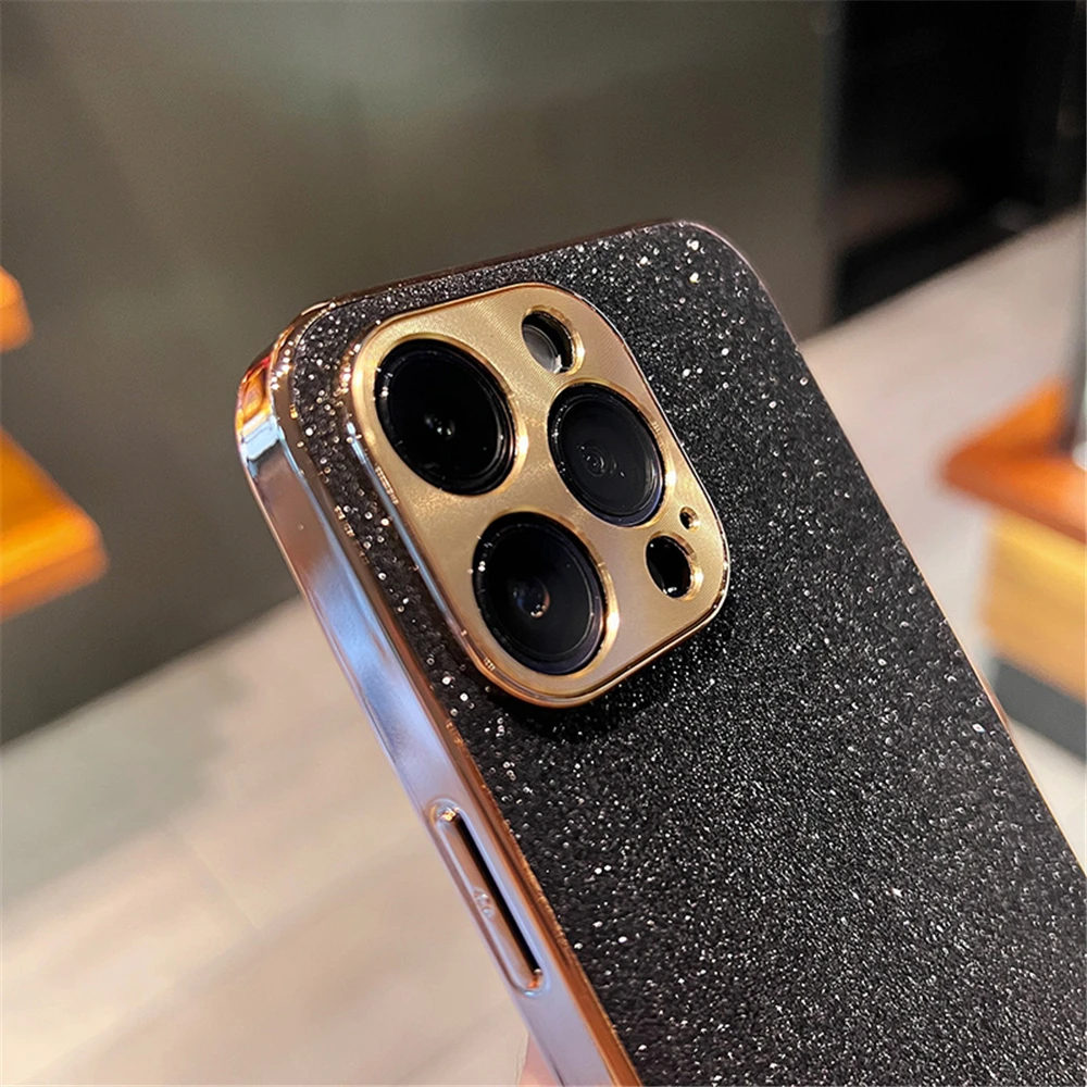 Luxury Plating Bling Glitter Rhinestones Gem Diamond Phone Case For iPhone 16 15 13 12 11 14 Pro Max Camera Protection Cover image 5