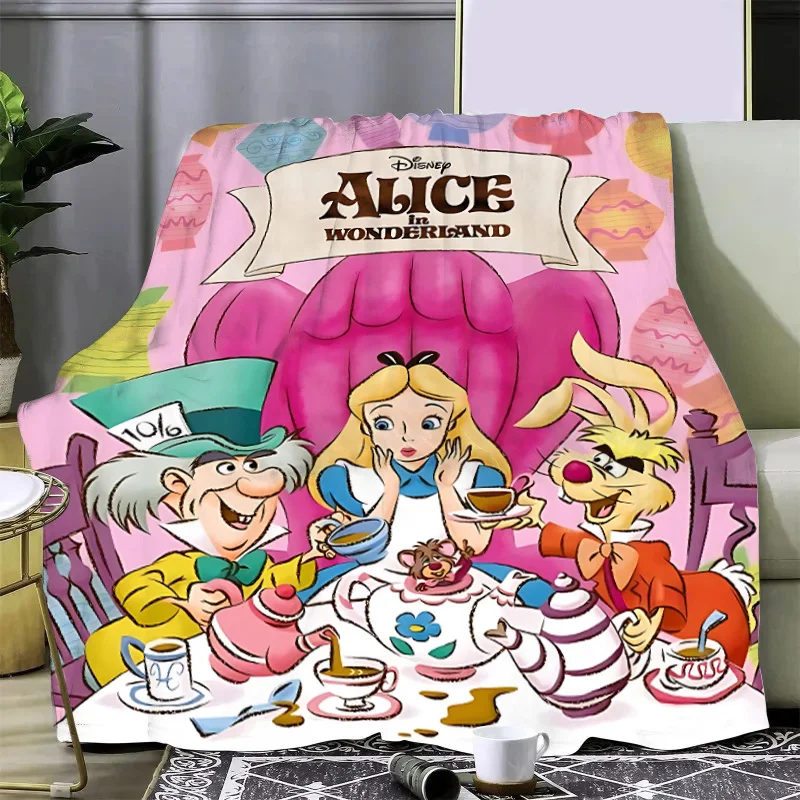 Disney Alice in Wonderland Printed Blanket Picnic Blankets Warm Blanket Soft and Comfortable Blanket Home Travel Birthday Gift