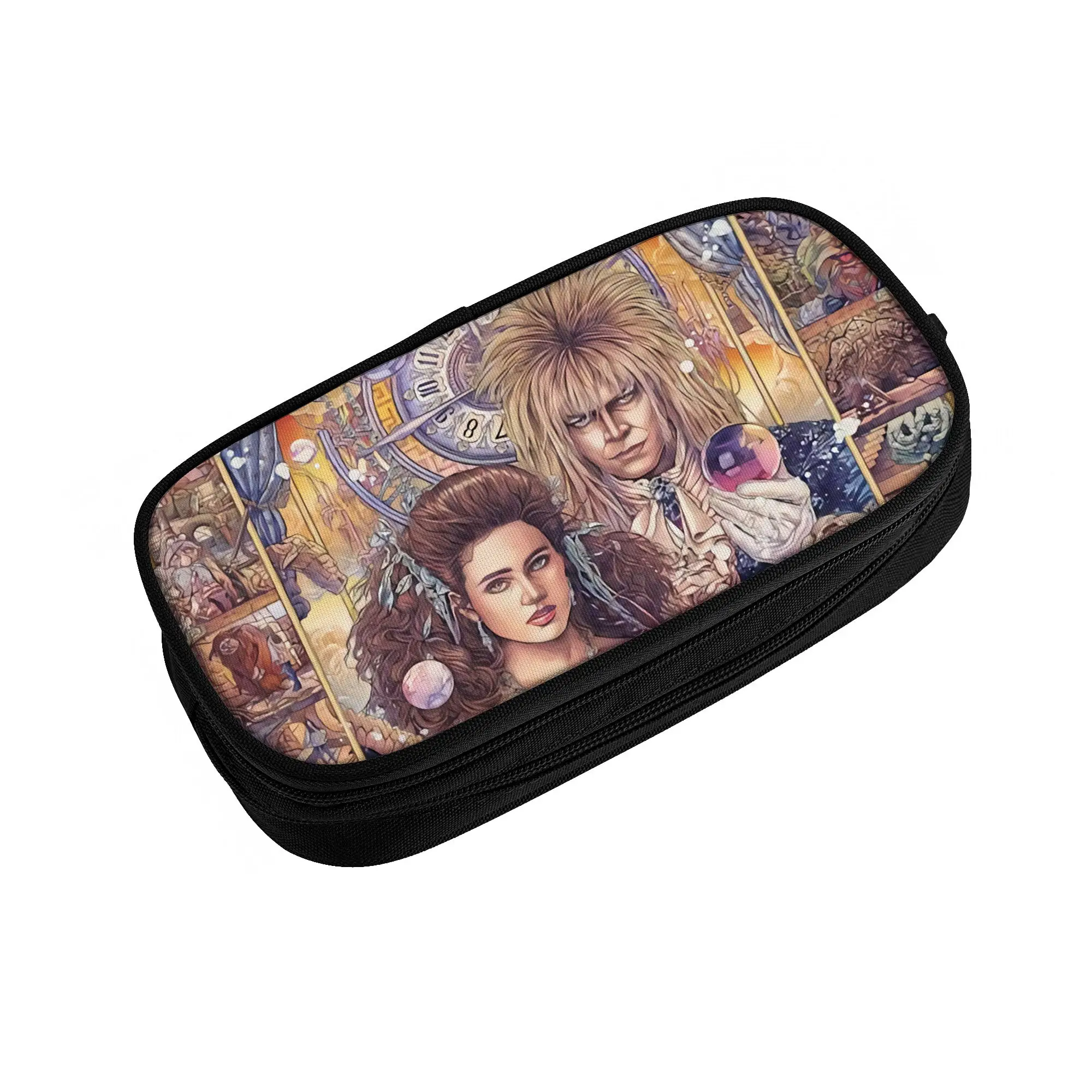 Kawaii Fantasy Film L-Labyrinths Pencil Case for Girl Boy Large Capacity Jareth The Goblin King Movie Pencil Box Stationery