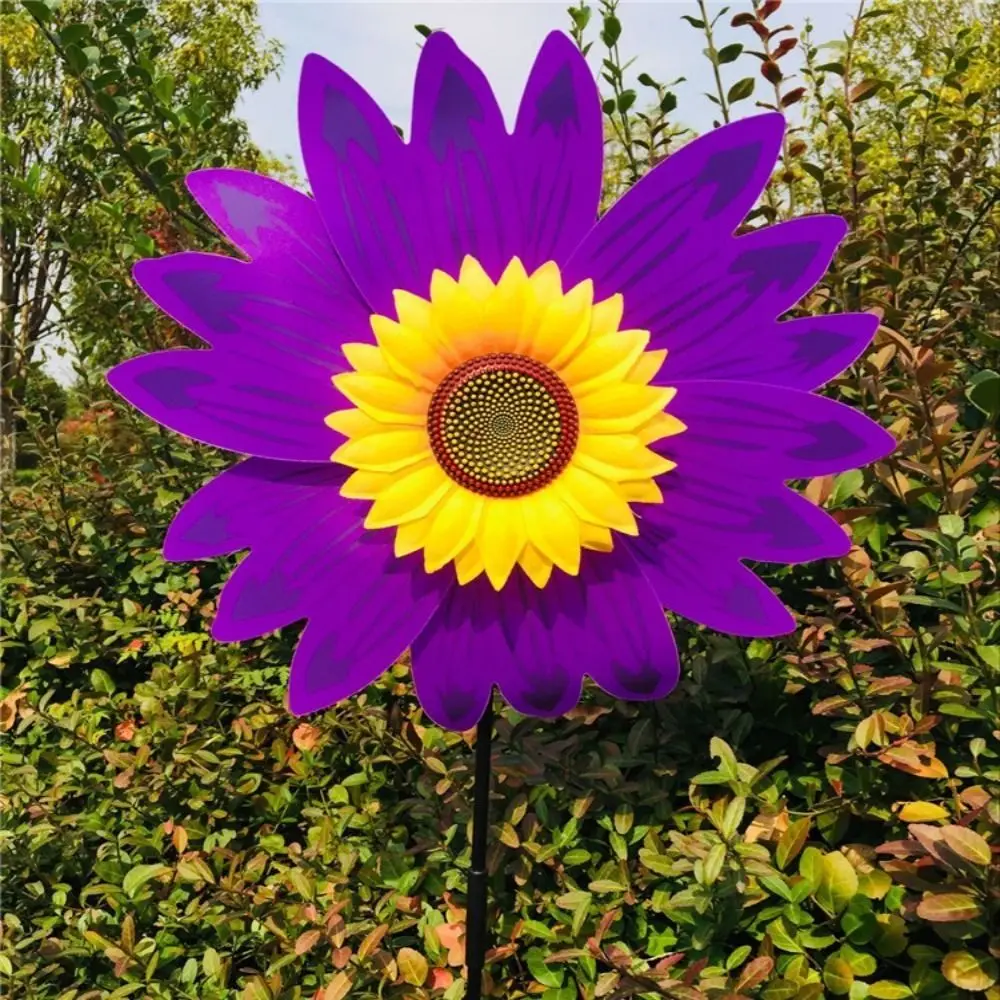 New Multistyles 30cm Sunflower Windmill PVC Diameter 36cm Rotating Sunflower Garden Yard Wind Spinner Outdoor Party Picnic Decor