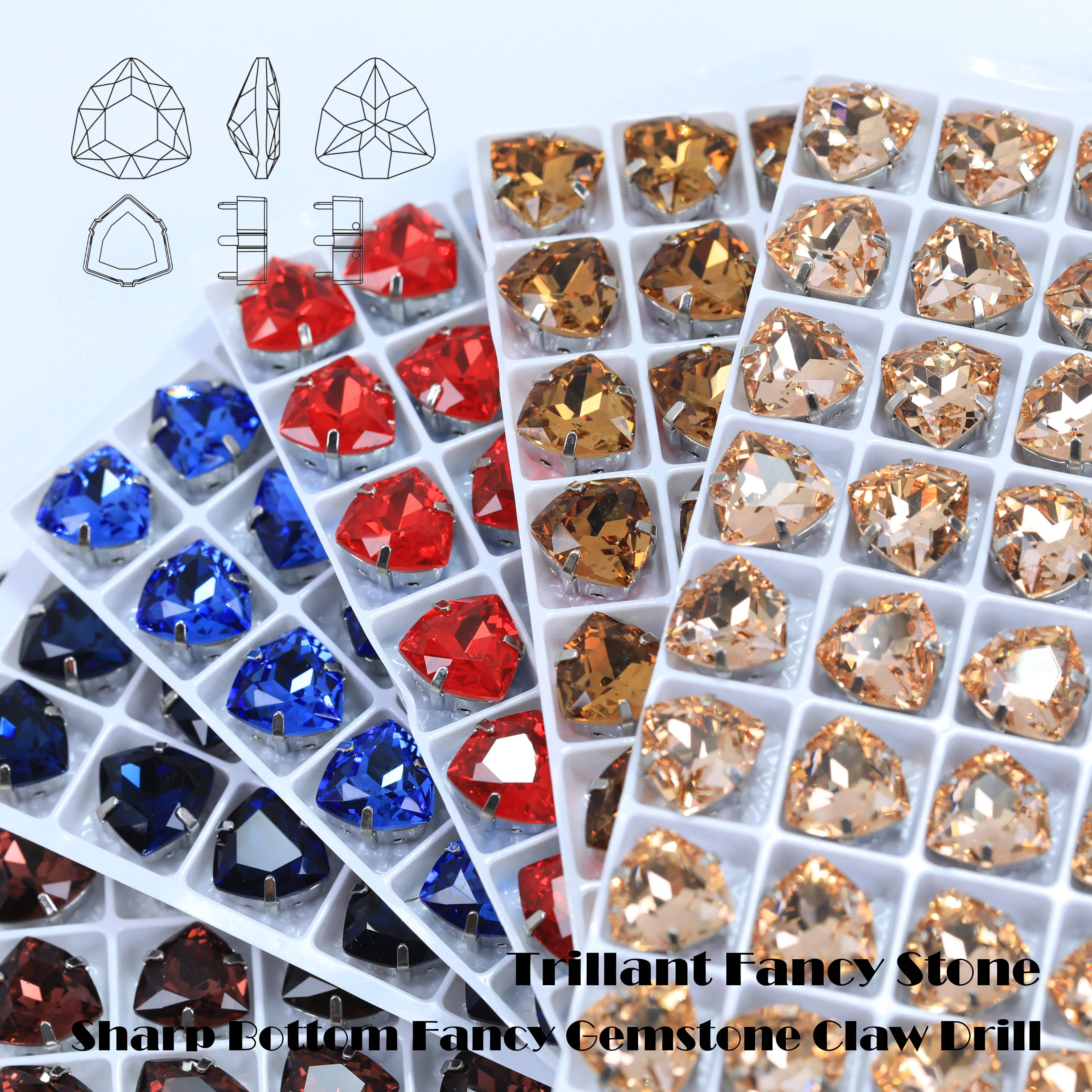 Glitzernder farbiger Tigerkopf-Glaskristall-Trillant, aufnähbare Steine, Bling-Deko für Kleidung, Handyhülle, Tasche, DIY-Bastelzubehör – Detail 5