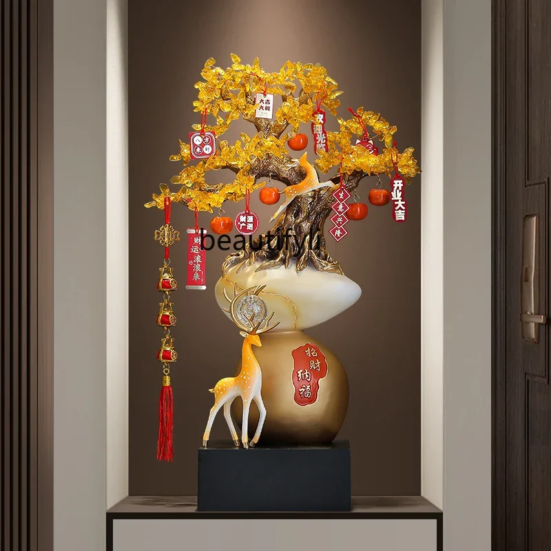 

B06 Fortune Tree Entrance Ornament Opening Gift Living Room TV Cabinet Landing Decoration